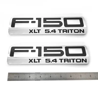 2x OEM 2004-2008 F-150 XLT 5.4 Triton Chrome Fender Emblems Badges PAIR NEW F150 • $26.91