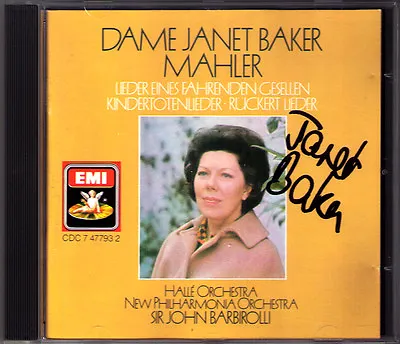 Janet BAKER Signed MAHLER Lieder Fahrenden Gesellen Kindertotenlieder BARBIROLLI • £103.39