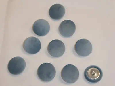 10 X Upholstery Buttons In SKY BLUE - Plush Velvet (Size: 25mm) • £4.95