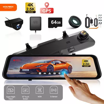 WOLFBOX Dash Cam 4K Front/2.5K Rear Video Recorder Camera&Polarizing Lens&64G SD • $228.99