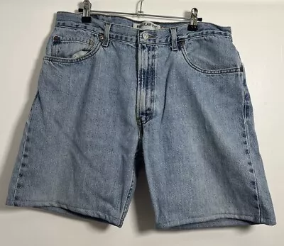 Levi’s Mens Cutdown Vintage /patched Denim Blue Distressed Shorts W35 /L7 Inch • $16.15