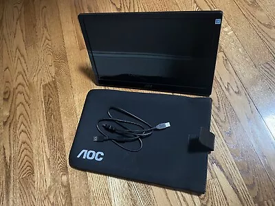 AOC 15.6  USB-Powered Portable LCD Monitor E1659FWU W/ Cables & Case • $35