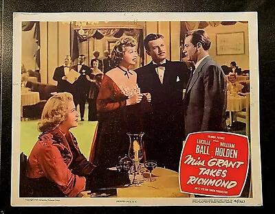 Miss Grant Takes Richmond Original Lobby Card 1949 Lucille Ball William Holden • $36