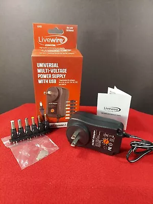 $19.99 • Buy Livewire Universal Multi-Voltage Power Supply W/USB