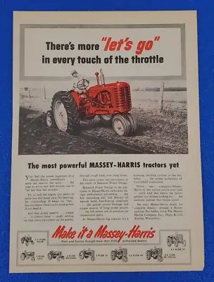 1954 Massey-harris Tractor Dealer Line-up Original Print Ad Free Shipping Lot B2 • $14.99