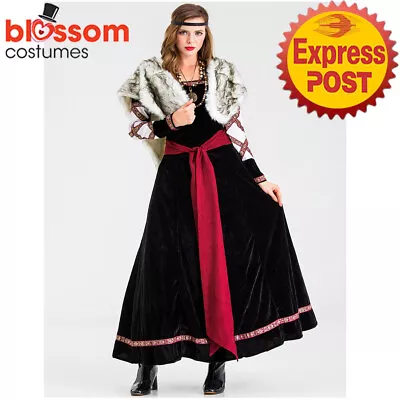 N708 Viking Costume Womens Nordic Medieval Warrior Dress Up Barbarian Outfit • £52.40