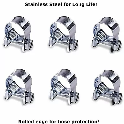 6 - 13mm Stainless Steel Fuel Injection Hose Clamp Audi BMW Mercedes Porsche VW • $23.90
