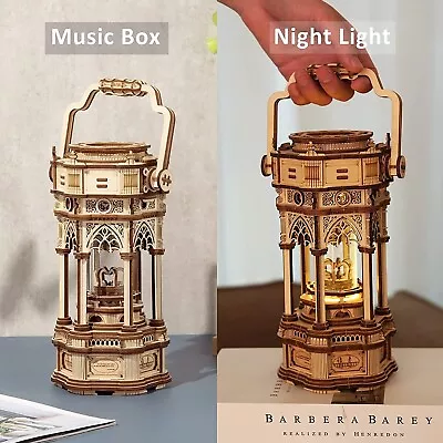 ROKR Victorian Lantern 3D Wooden Puzzle Music Box Model Kits For Adults Gift • $32.99