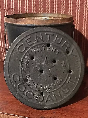 Antique Century Coconut Tin Metal Pail Used As Fishing Bait Bucket AAFA • $12.99