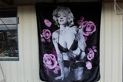 Marilyn Monroe Lust Rose Flower Queen Size Blanket Bedspread • $59.12