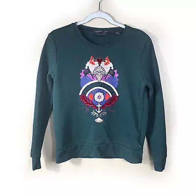 SCOTCH & SODA Women's XS Green Fantastique Maison Scotch Embroidery Sweatshirt • $22.55