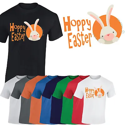 Hoppy Easter Mens T-Shirt Rabbit Funny Novelty Bunny 2024 Unisex Gift Tshirt • £8.99