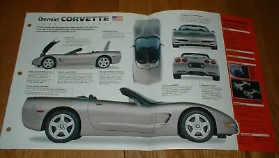 ★★1998 Corvette Spec Sheet Brochure Photo Info 98 99 00 01 02 C5 Convertible★★ • $9.99