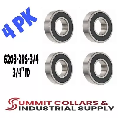 6203-2RS-3/4  Ball Bearing 6203 -12- 2RS  Bearings 3/4 X 40 X 12   ID: 3/4  4PK • $12