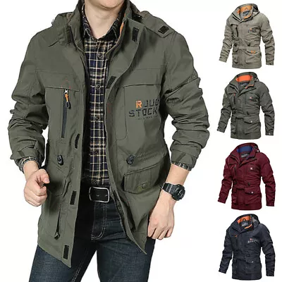 Mens Winter Warm Waterproof Military Jacket Combat Outdoor Tactical Hooded Coat • $40.27