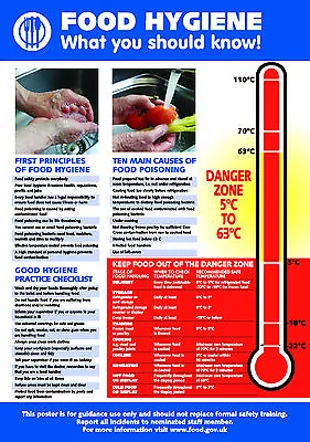 £6 • Buy Health And Safety FOOD HYGIENE A2 420 X 594mm POSTER/ SIGN Ref HS107