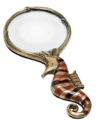 Seahorse Magnifying Glass 89-1601 - Brass With Crackled Shell Inlay • $186.90