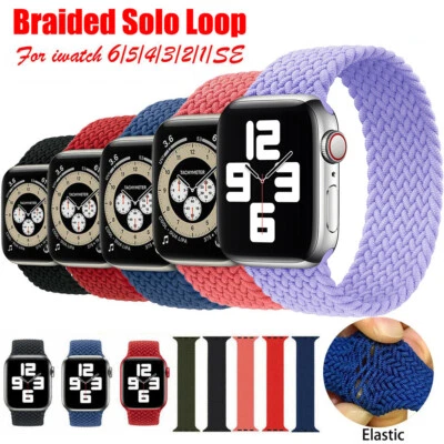 $10.44 • Buy Elastic Nylon Strap Braided Solo Loop Band For IWatch Apple Watch SE 5 4 3 NEW