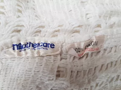 Vintage Mothercare Baby Shawl Pram Blanket Orlon Acrylic Made In Scotland White • £15