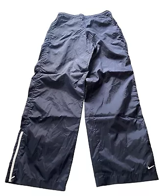 Vintage Nike Track Pants Mens Size Medium Lightweight Windbreaker Lined Y2K Navy • $24.99