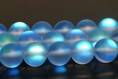 Matte Sky Blue Mystic Aura Quartz Beads Round Loose Beads 6/8/10/12MM • $4.15