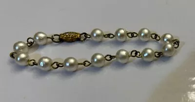 Vintage Child Pearl Bracelet With Spacers 6 Inches • $4