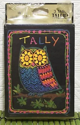 Vintage Hallmark Owl On Black 3 Table Tally Bridge Score Cards 12 Cards • $13.49