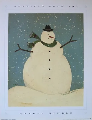 $13.49 • Buy Art Print~SNOWMAN~Warren Kimble~winter~snow~primitive Folk 10 X 13