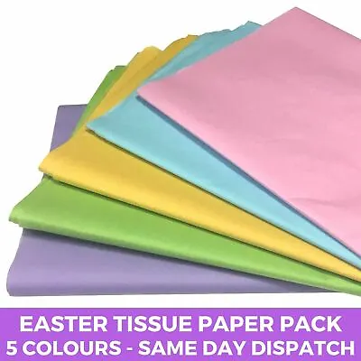 Easter Pastel Tissue Paper Pack -  5 Colours Wrapping Craft Acid Free Sheets • £29.11