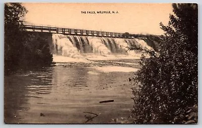 Millville New Jersey~City Falls & Bridge~c1910 Sepia Postcard • $8.99