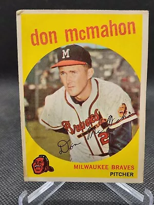 1959 Topps Set #3 Don Mcmahon Milwaukee Braves Baseball Card • $1.99