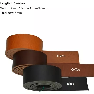 1.4M Blank Genuine Cowhide Leather Strap DIY Belt Waistband Material 4mm Thick • $35.19