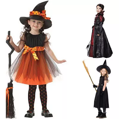 Witch Vampire Gothic Victorian Dresses Costume Fancy Dress Kids Girls Children • £15.87