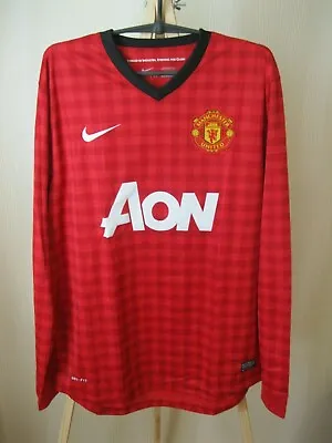 5+/5 Manchester United 2012/2013 Home Sz XXL Nike Shirt Jersey Long Sleeves 2XL • $99.95