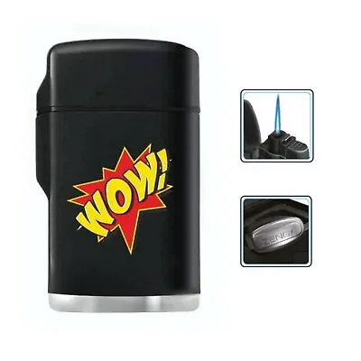 Black Rubber Maxi Jet Zenga Lighter Refillable Lighter Windproof - WOW • £4.99