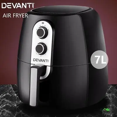 RETURNs Devanti Air Fryer 7L LCD Fryers Oil Free Oven Airfryer Kitchen Healthy C • $93.50
