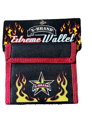 $5.95 • Buy Wallet Black And Red Bi Fold Flame And Star X Brand Boys/mens See My Other Items