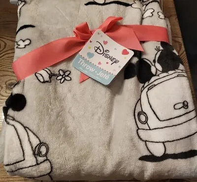 Disney Mickey & Minnie Mouse Valentine's Love Car Ride Plush Throw Blanket • $34.99