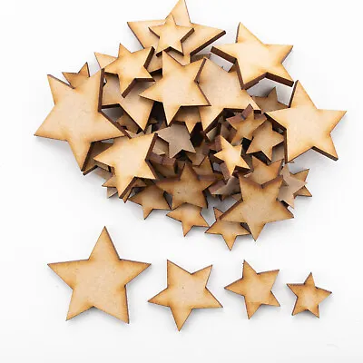 £2.64 • Buy Wooden MDF Shapes Stars Scrapbooking Embellishments Card Decoration