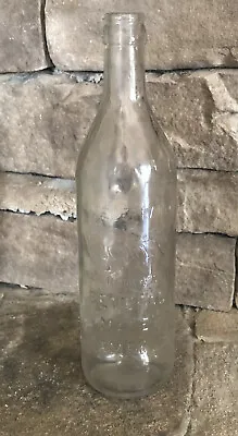 Vintage Clicquot Club Beverages Bottle Embossed 10” Made In America Ripple Glass • $7