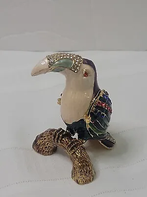 Toucan Bird Jewelry Trinket Box Collectible Enamel Bird  Decor Christmas Gift  • $24.99