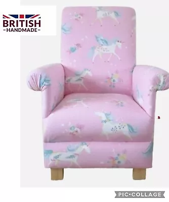Laura Ashley Unicorn Fabric Children's Chair Girls Armchair Pink Small Kids New • £119.95