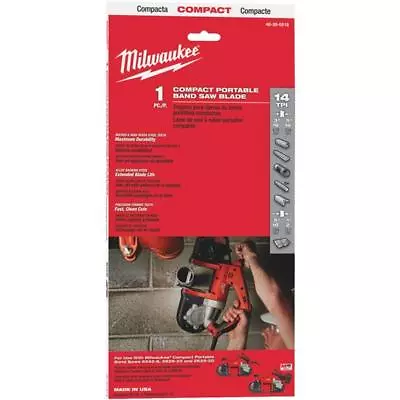 Milwaukee 35-3/8  L. X 1/2  W. Heavy-Duty 14 TPI Bi-Metal Compact Band Saw Blade • $23.53