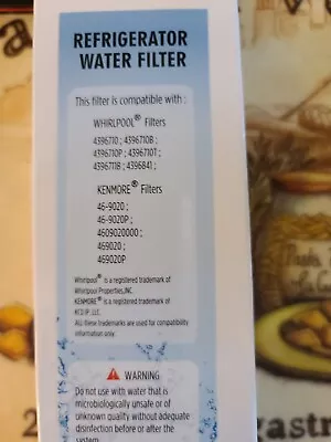 £19.14 • Buy Whirlpool/kenmore Refrigerator Water Filter 1