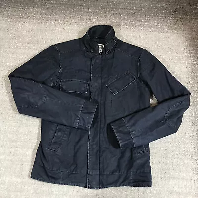 G Star Jacket Mens Medium Military Jacket Blue Sentinal Pocket Utility Workwear • $48.22