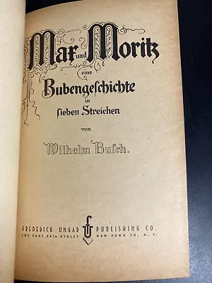 Max Und Moritz By Wilhelm Busch Eine Bubengelchichte Vintage German Book • $30