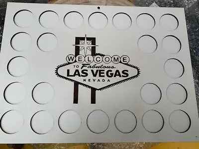 Las Vegas Nevada Poker Chip Display Frame For Casino Chips Holds 24 Chips • £29