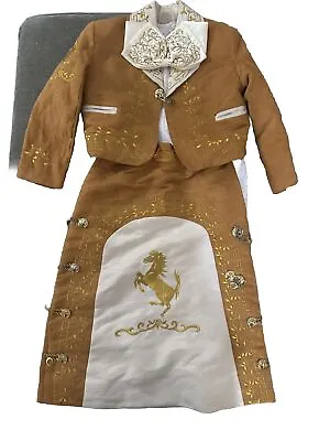 White And Taupe Girls Mariachi Charro Outfit • $69