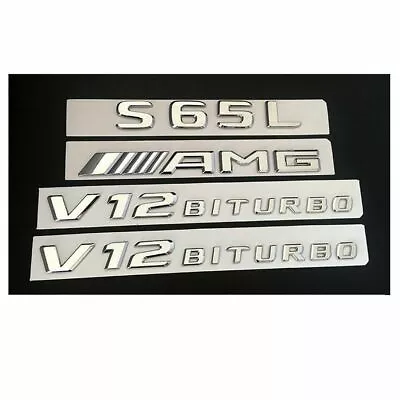 Chrome Trunk Fender Letters Emblems Badge For Mercedes Benz S65L AMG V12 BITURBO • $23.99