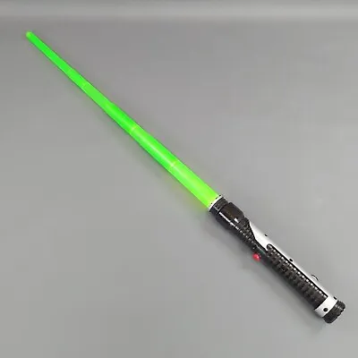 Vintage Star Wars Lightsaber Qui-Gon Jinn Green 1999 Lights Sounds Retractable • $39.99